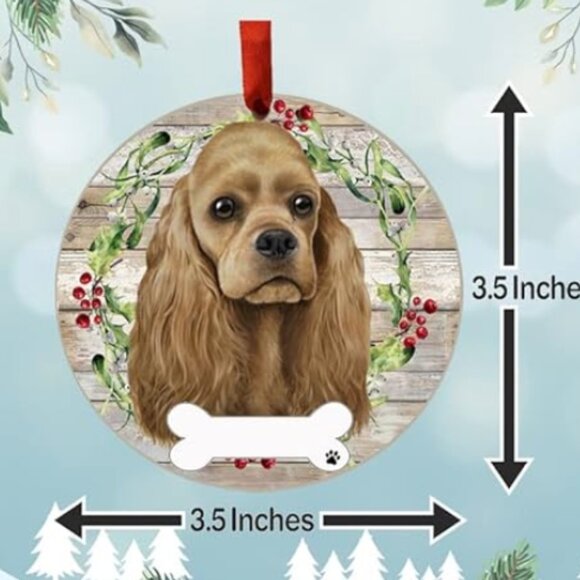 Cocker Spaniel Christmas Tree Ornament- NEW- DIY Personalize it! - Picture 2 of 6